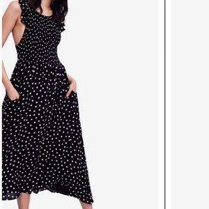 Free People chambrey butterflies dot midi dress
